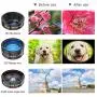 Selvim Phone Camera Lens Phone Lens Kit 4 in 1, 22X Telephoto Lens, 235° Fisheye Lens, 0.62X Wide Angle Lens, 25X Macro Lens, Compatible with iPhone 10 8 7 6 6s Plus X XS XR Samsung - Black