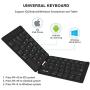 Foldable Bluetooth Keyboard, Jelly Comb Ultra Slim Foldable BT Keyboard B047 Rechargeable Pocket Sized Keyboard for All iOS Android Windows Laptop Tablet Smartphone and More (Black)