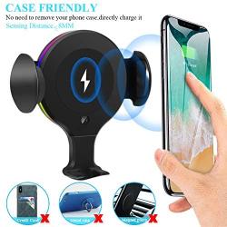 Wireless Car Charger Mount, KNGUVTH Auto Clamping Car Wireless Charger 10W 7.5W Qi Fast Charging Car Phone Holder Air Vent Compatible with iPhone 11 Pro Max Xs X XR 8+, Samsung S10 S10+ S9 S9+ S8 S8+ 