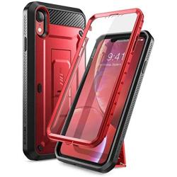 SUPCASE Unicorn Beetle Pro Series Case Designed for iPhone XR, with Built-in Screen Protector Full-Body Rugged Holster Case for iPhone XR 6.1 Inch (2018 Release) (MetallicRed)