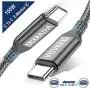 AkoaDa USB-C to USB-C 100W Cable 10ft, USB C Braided Fast Charging Cable Compatible with MacBook Pro 2020/2019/2018, iPad Pro 2020/2019/2018,Samsung Galaxy Note 20,Pixelbook and Type-C Laptops (Grey) AkoaDa USB-C to USB-C 100W Cable 10ft, USB C Braided Fast Charging Cable Compatible with MacBook Pro 2020/2019/2018, iPad Pro 2020/2019/2018,Samsung Galaxy Note 20,Pixelbook and Type-C Laptops (Grey)