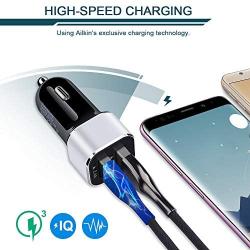 AILKIN Car Charger Adapter, Dual Port 4.8a Fast Charging Cargador de Carro USB Lighter Adapter for Samsung Galaxy A51 A20 50 S10e S9 Note 8, iPad, iPhone SE 11Pro 10 Max X XR XS Max 8 Plus 7s 6s, LG