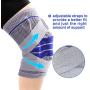 Knee Brace Compression Sleeve, Elastic Knee Wraps Patella Stabilizer with Silicone Gel Spring Support, Hinged Kneepads Protector for Meniscus Tear Arthritis Running Men Women