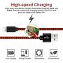 CUGUNU Nylon Braided Cable Compatible with iPhone Charger, 5 Pack[3/3/6/6/10FT] MFi Certified USB Lightning Cable Charging Cord for iPhone X/Max/11/8/7/6/6S/5/5S/SE/Plus/iPad - Black Red