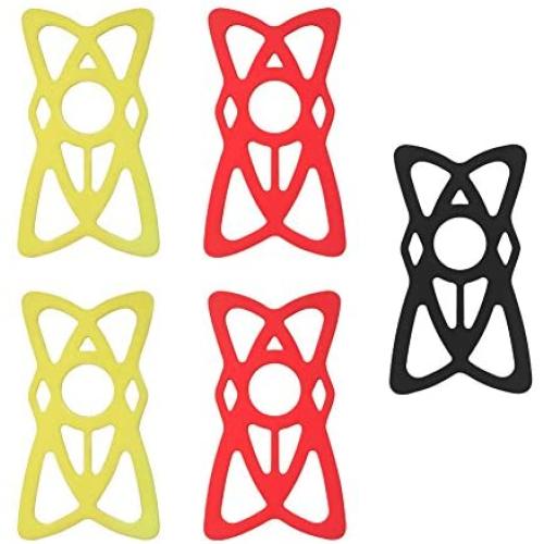 GFDesign MTB Cycling Bike Bicycle Silicone Band Rubber Elastic Phone Mount Holder Protection Strap Fit Universal Bicycle Motorcycle Handlebar Roll Bar Mount for Smartphone - Set of 5 (Multi Colors)