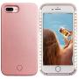 iPhone 7 Plus Case, iPhone 8 Plus Case, Wellerly LED Illuminated Selfie Light Cell Phone Case Cover [Rechargeable] Light Up Luminous Selfie Flashlight Case for iPhone 7 / 8 Plus 5.5inch (Rose Gold)