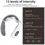 Smart Neck Massager with Heat, Electric Pulse Neck Massager Pressure Point,Wireless 3D Travel Neck Massage Equipment for Office, Home, Sport (White)