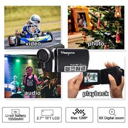 Mini Digital Camcorder, Vmotal 12MP 1080P DV Camcorder / 2.8” TFT LCD Flip Screen / 270 Degree Rotatable Digital Video Camera for Kids/Beginners/Elderly (No Tape Slot)