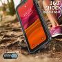 Huakay iPhone 11 Waterproof Case, Full Body 360° Protective Shockproof Dirtproof Sandproof IP68 Phone Case for iPhone 11 (6.1inch)(Black/Clear)