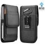Takfox Phone Holster for Samsung Galaxy S20 Ultra S20 Plus S10+ S9 S8 S7 J7 J3, A10e A20 A30 A50, G7 Power Z4, Stylo 5 4, Nylon Cell Phone Belt Clip Holster Carrying Phone Pouch w Card Holder,Black