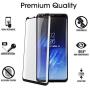 amFilm Glass Screen Protector for Samsung Galaxy S8 Plus, 3D Curved Tempered Glass, Dot Matrix with Easy Installation Tray, Case Friendly (Black)