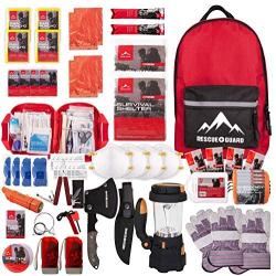 Rescue Guard First Aid Kit Hurricane Disaster or Earthquake Emergency Survival Bug Out Bag Supplies for Families - 72 Hours of Disaster Preparedness Supplies