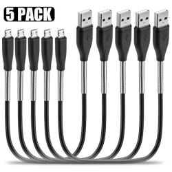 Android Charger Cable, 5 Pack Short 1ft Micro USB Cable Spring Protection High Speed Data and Charging Micro Charging Cable Cord for Samsung Galaxy S7 Edge S6 S5,Note 5 4,LG G4 Android Phone