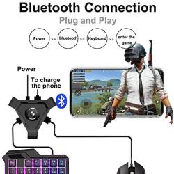 RONSHIN PUBG Mobile Gamepad Controller Gaming Keyboard Mouse Converter for Android Phone to PC Bluetooth Adapter Android Apple Universal