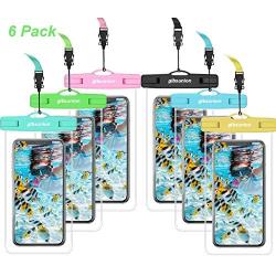 GLBSUNION Universal Waterproof Case, 6 Pack Cellphone Dry Bag Underwater Pouch with Neck Strap for iPhone 12 11 Pro Xs XR Max X SE Plus Galaxy up to 6.9", Phone Pouch for Beach Kayaking Travel Bath