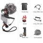 BOYA by-MM1 Cardioid Shotgun Microphone with SK-PSC1 SmartGrip Selfie Stand Mount for iPhone X 8 7 7 Plus Samsung Android Smarthone DSLR Camera Computer Tripod Vlog Facebook Livestream YouTube Video