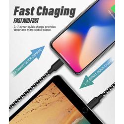 iPhone Charger 3Pack 10FT Mfi Certified Lightning Cables to USB Syncing Data and Nylon Braided Cord Charger for iPhone XS/Max/XR/X/8/6Plus/6S/7Plus/7/8Plus/SE/iPad and More
