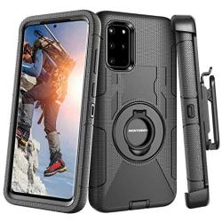 BENTOBEN Samsung Galaxy S20 Plus Case, Shockproof Heavy Duty Kickstand Swivel Belt Clip Holster Hybrid Full Body Rugged Protective Phone Cases Cover for Samsung Galaxy S20+ / 5G 6.7" (2020), Black