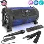 Wireless Portable Bluetooth Boombox Speaker - 500W 2.1Ch Rechargeable Boom Box Speaker Portable Barrel Loud Stereo System with Flashing LED, Digital LCD Display, AUX, USB, 1/4" Mic IN - Pyle PBMSPG180