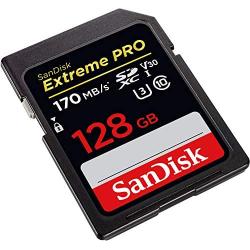 SanDisk 128GB Extreme PRO SDXC UHS-I Card - C10, U3, V30, 4K UHD, SD Card - SDSDXXY-128G-GN4IN