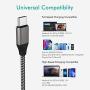 USB C to USB C cable, SUPVOL 3Pack 3ft+6ft+10ft Nylon Braided Cord Compatible with Samsung Galaxy S20 S10 Note10,Google Pixcel 4/3a/3/2 XL,MacBook Air,iPad Pro 2020/2018,Carbon Black