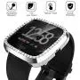 Landhoo Silver Hard Case Compatible with Fitbit Versa 2 Screen Protector Bling, PC case That Have Clarity PMMA Screen Protector and Shiny Diamond Bumper Overall Protective Cover for Women Watch. Landhoo Silver Hard Case Compatible with Fitbit Versa 2 Screen Protector Bling, PC case That Have Clarity PMMA Screen Protector and Shiny Diamond Bumper Overall Protective Cover for Women Watch.