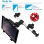 Macally Car Headrest Mount Holder for Apple iPad Pro / Air / Mini, Tablets, Nintendo Switch, iPhone, & Smartphones 4.5" to 10" Wide with Dual Adjustable Positions and 360° Rotation (HRMOUNTPRO),Silver