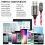 LED Phone Charger Cable - 6.5ft Light Up Visible Flowing Charger Charging Cord Compatible with 11 Pro Max XS XR X 8 7 6S 6 Plus 5S 5 (Red)