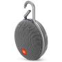 JBL Clip 3 Portable IPX7 Waterproof Wireless Bluetooth Speaker Built-in Carabiner, Noise-Canceling Speakerphone Microphone, Gray (Renewed)
