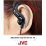 JVC Clip Style Headphone Blue and White Lightweight and Comfortable Ear Clip. Splash Proof Water resistant Powerful Sound with Bass Boost HAEB75A
