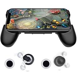 SUNCHI Universal Mobile Game Joystick Spiral Mini Joystick Game Handle Grip Controller Rocker Joypad Foldable Stand Holder for Cellphones (Handle Holder with Joystick)