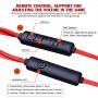 Wired E-Sport Earphone with Adjustable Mic for PS4, Laptop Computer, Cellphone,and so on, maxin 3.5mm Wired Earburds with Snug and Soft Design, Inline Controls for Hands-Free Calling. (Red)
