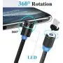 Crozziz Magnetic Charging Cable(5 Pack,1ft/3ft/3ft/6ft/10ft) 3 in 1 Cable,Compatible with Mirco USB, Type C Smartphone and iProduct Device(Black)