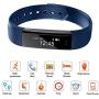Mini Kitty Blue Sports Activity Tracker Touch Screen ID115 Wristband Fitness Tracker Waterproof Smart Bands with Calories Tracker for iPhone Android Smartphone
