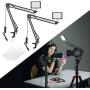Neewer 2 Packs Dimmable 5600K Mini USB LED Video Light and Desktop Clamp Suspension Boom Scissor Arm Stand for LiveStreaming/Gaming/YouTube/TikTok Video/Fill Lighting/Photography