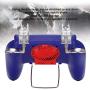FastUU Game Console Gamepad, 6-in-1 Multi-Function Stretchable Mobile Phone Bracket Heat Dissipation Gamepad, Four-Finger Linkage Ergonomic Design Game Machine Accessories(Blue)