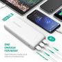 Portable Charger 32000mAh RAVPower Power Bank 3-Port Battery Pack Total 6A External Battery Phone Charger Compatible with iPhone 11 Pro Max SE XS iPad Pro Samsung Galaxy S20 Note10 Pixel (White)