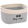 Morezi Cotton Rope Dog Toy Basket with Handle, Large Dog bin, pet Bed, pet Toy Box- Perfect for organizing pet Toys, Blankets, leashes