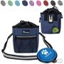 PetAmi Dog Treat Pouch | Dog Training Pouch Bag with Waist Shoulder Strap, Poop Bag Dispenser and Collapsible Bowl | Treat Training Bag for Treats, Kibbles, Pet Toys | 3 Ways to Wear