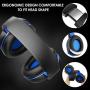 Nivava Gaming Headset for PS4, Xbox One, PC Headphones with Microphone LED Light Mic for Nintendo Switch Playstation Computer, K7 (Black&Blue)