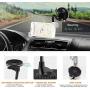 IPOW Car Phone Mount, Diagonal Clamp Full-View Windshield/Dashboard Car Phone Holder with Strong Suction Cup& Bendable Goose Arm Compatible with iPhone X 8Plus 7Plus 6sPlus 6Plus Galaxy S7 S9 J7V