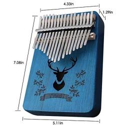 Kalimba 17 Key, Thumb Piano, Solid Finger Piano Mahogany Body, Set of 5 -Tuning hammer, Study instruction, Tune and color stickers, Portable piano bag, Packing case Butterfly pattern