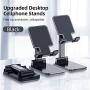 RUICHENXI Foldable Swivel Cell Phone Stand,Telescopic Phone Holder, Anti-Slip Tablet Stand for Desk for Home/Office Accessories Compatible for iPhone 4-7.9inch Smartphones Tablet iPad (Black)