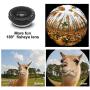 Phone Camera Lens,5 in 1 Cell Phone Lens Kit - 12x Telephoto Lens+4K HD Wide Angle Lens+Fisheye Lens+Macro Lenses（2ps） with Durable Aerospace Aluminum housing for iPhone and More
