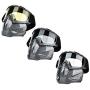 Keenso Motorcycle Goggles Mask, Unisex Outdoor Helmet Goggles Detachable Face Mask UV Protection Anti-Fog Windproof Adjustable Goggles for Motocross Riding Cycling Racing