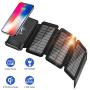 Solar Charger 10000mah Power Bank Solar Portable Charger Qi Wireless Charger for Outdoors, 2 Inputs 2 USB Outputs,External Battery Pack with LED Flashlight Compatible Most Smartphones,Tablets and More