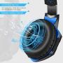 Homgrace Stereo Bass Surround Gaming Headset, Over Ear Gaming Headphones with Mic, Noise Reduction, LED Lights and Volume Control for Laptop, PC, Mac, iPad, Smartphones Blue (Renewed)