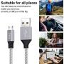Micro USB Cable,XIAE 5Pack (3/3/6/6/10FT) Nylon Braided Fast Charging Cable Aluminum Housing USB Charger Android Cable for Samsung Galaxy S7 Edge S6 S5,Android Phone,LG G4,HTC and More-Silver&Gray