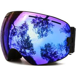 Ski Goggles,OTG Anti-Fog Snowboard Skate Snowmoblie Interchangeable Double Layer Spherical Lens Frameless Snow Goggles Men Women Juli BNC