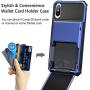 Vofolen Case for iPhone Xs Max Case Wallet ID Slot Credit Card Holder Scratch Resistant Dual Layer Protective Bumper Rugged TPU Rubber Armor Hard Shell Case Cover for iPhone Xs Max 10S Max (Navy)